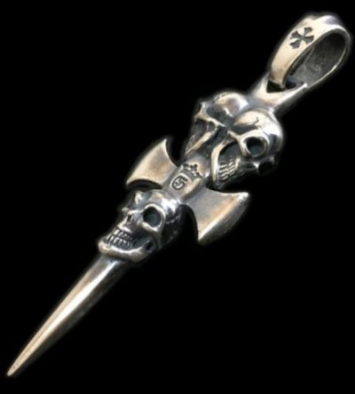 画像1: Triple Skull Dagger Pendant