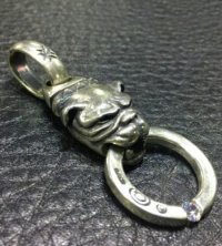 ZAZA Diamond Line Old Bulldog With ZAZA Floating Diamond O-Ring Pendant