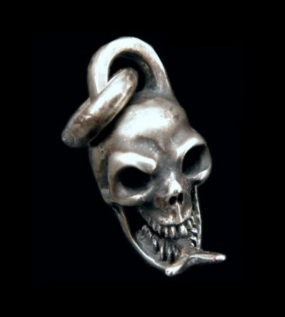 画像1: Single Skull With Snake Tongue Pendant