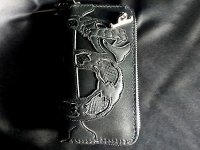 Snake & Born Overlay Saddle Leather Round Zip Wallet ※新入荷！現品限り即納