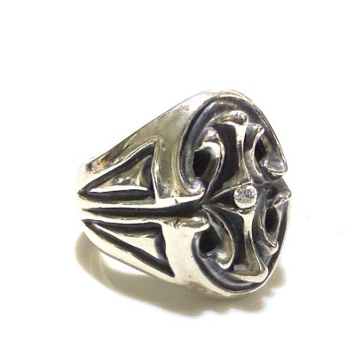 画像5: Sculpted Oval Signet Ring With CZ Diamond