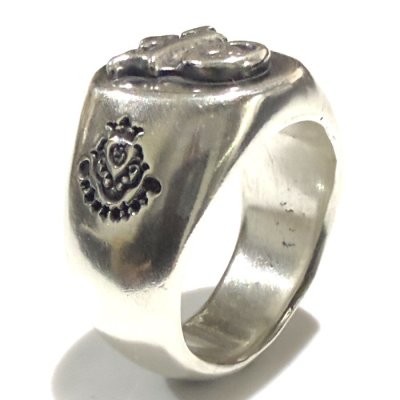 画像2: Raised G & Crown Signet Ring（Slim)