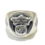 Raised G & Crown Signet Pinky Ring