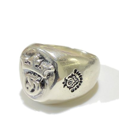 画像2: Raised G & Crown Signet Pinky Ring