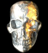 18K Gold Lava On Big Boy Large Skull Ring