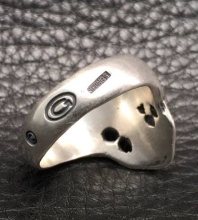 画像6: Old Single Skull Solid Silver Ring