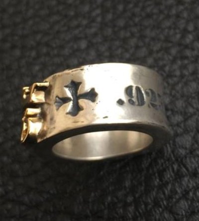 画像7: 18K Gold High Raised G & Crown On Wide Cigar Band Ring