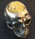 画像5: 10K Gold Pure Gold Matt Finish Brains Large Skull Full Head Ring