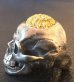 画像2: 10K Gold Pure Gold Matt Finish Brains Large Skull Full Head Ring (2)