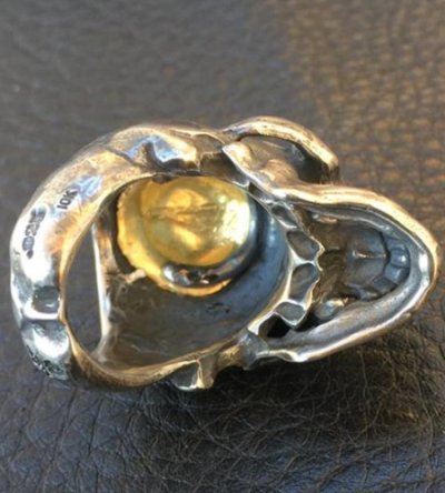 画像10: 10K Gold Pure Gold Matt Finish Brains Large Skull Full Head Ring