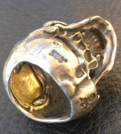 画像9: 10K Gold Pure Gold Matt Finish Brains Large Skull Full Head Ring