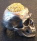 画像7: 10K Gold Pure Gold Matt Finish Brains Large Skull Full Head Ring