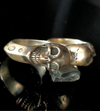画像8: Single Skull Triangle Wire Bangle 2Finger Ring