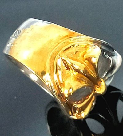 画像5: Pure Gold Wrap Ｍedium Cross Oval Roll Ring