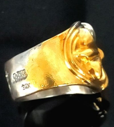 画像3: Pure Gold Wrap Ｍedium Cross Oval Roll Ring