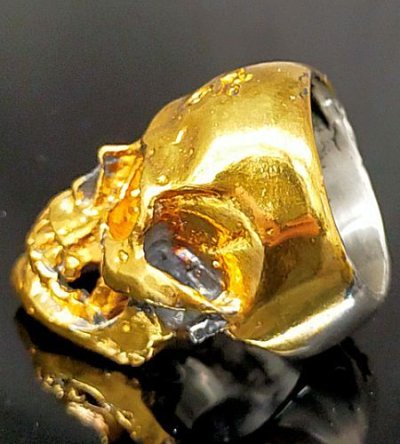 画像2: Pure Gold Wrap Large Skull Ring with Jaw 2nd generation