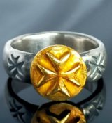 Pure Gold Wrap Raised Martese Cross H.W.O Ring