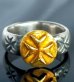 画像1: Pure Gold Wrap Raised Maltese Cross H.W.O Ring (1)