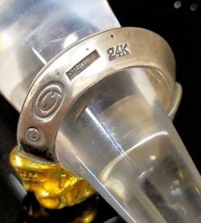 画像11: Pure Gold Wrap Quarter Skull With Half Triangle Wire Ring