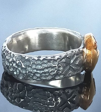 画像6: Pure Gold Wrap G&Crown Chiseled H.W.O Ring