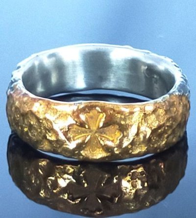 画像1: Pure Gold Wrap Chiseled H.W.O Ring