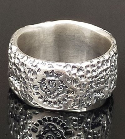 画像7: Pure Gold Wrap Multi Engraved Large Chiseled H.W.O Ring [G&Crown]
