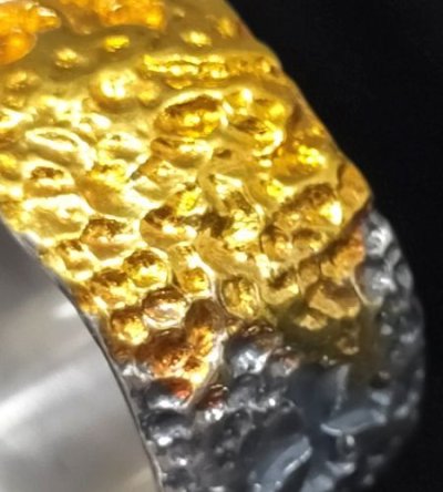 画像13: Pure Gold Wrap Multi Engraved Large Chiseled H.W.O Ring [G&Crown]