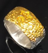 Pure Gold Wrap Multi Engraved Large Chiseled H.W.O Ring [G&Crown]