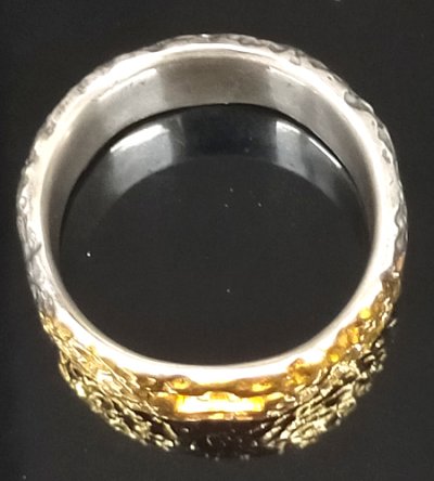 画像9: Pure Gold Wrap Multi Engraved Large Chiseled H.W.O Ring [G&Crown]
