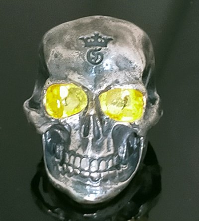 画像3: Pure Gold Wrap Eyes Large Skull Ring with Jaw 2nd generation