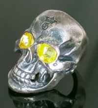 Pure Gold Wrap Eyes Large Skull Ring With Jaw 2nd generation