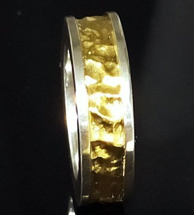 画像6: Pure Gold Wrap 7.5 x 4.5mm Wide Side Flat Chiseled Reel Ring