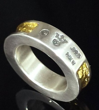 画像11: Pure Gold Wrap 7.5 x 4.5mm Wide Side Flat Chiseled Reel Ring