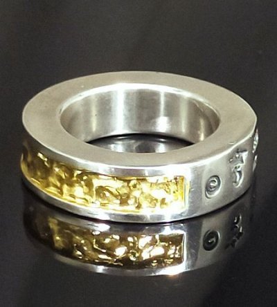 画像10: Pure Gold Wrap 7.5 x 4.5mm Wide Side Flat Chiseled Reel Ring
