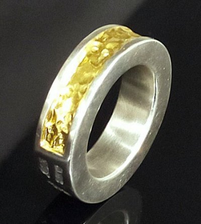 画像8: Pure Gold Wrap 7.5 x 4.5mm Wide Side Flat Chiseled Reel Ring