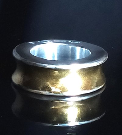 画像2: Pure Gold Wrap 10 x 6mm Wide Bolo Neck Smooth Reel Ring