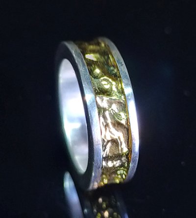 画像4: Pure Gold Wrap 7.5 x 3mm Wide Side Flat Chiseled Reel Ring