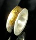画像2: Smooth & Pure Gold Wrap Mini Textured 10 x 6mm Wide Bolo Neck Reel Ring (2)