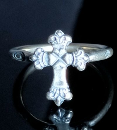 画像2: 1/128 4Heart Crown Long Cross Ring