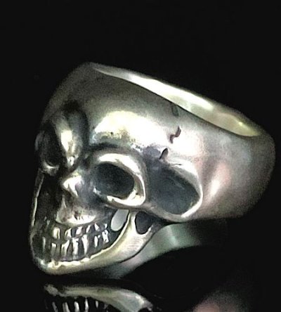 画像1: Old Single Skull  Full Head Ring