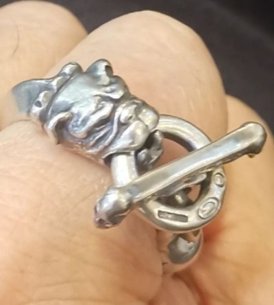 画像6: Old Bulldog With Skull Triangle Wire O-ring & T-bar Ring