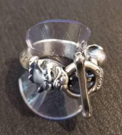 画像10: Old Bulldog With Skull Triangle Wire O-ring & T-bar Ring