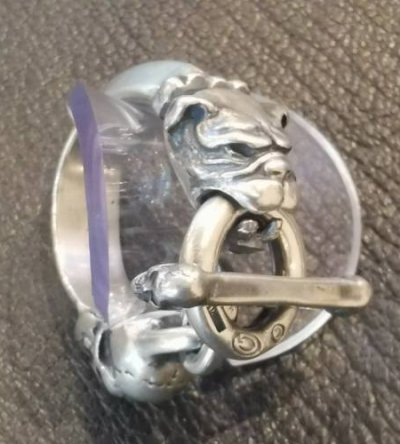 画像4: Old Bulldog With Skull Triangle Wire O-ring & T-bar Ring