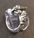 Old Bulldog With Skull Triangle Wire O-ring & T-bar Ring