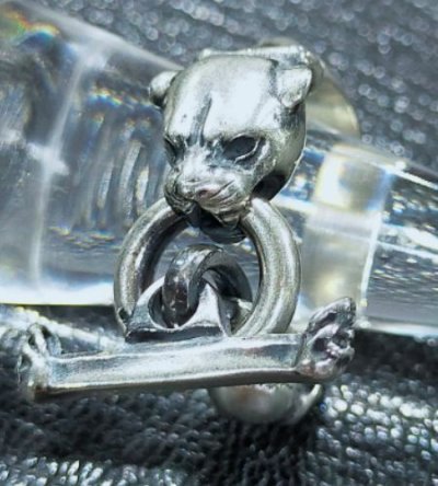 画像10: Panther With Skull Triangle Wire O-ring & T-bar Ring