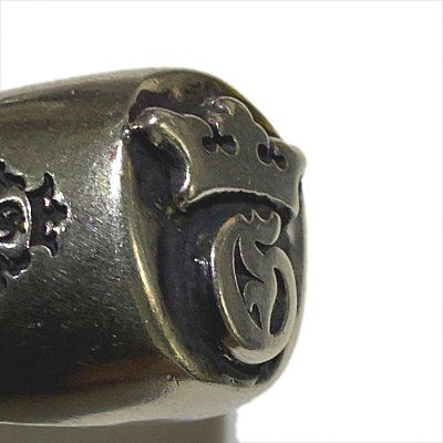 画像2: Raised G & Crown Signet Ring