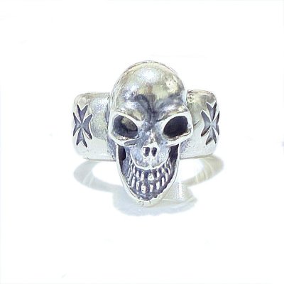画像8: Single Skull On Wide Plain Ring