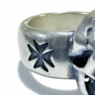 画像6: Single Skull On Wide Plain Ring
