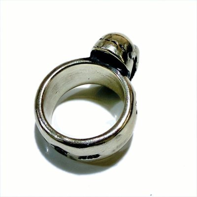 画像3: Single Skull On Wide Plain Ring