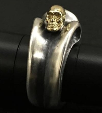 画像11: Gothic ring With 18k Gold T-bar skull